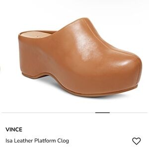 Vince Tan Leather Platform Clog size 8 Isa